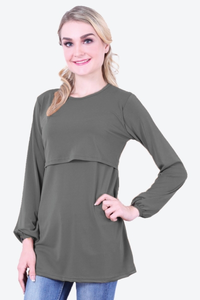 Julia Blouse Plain In Grey
